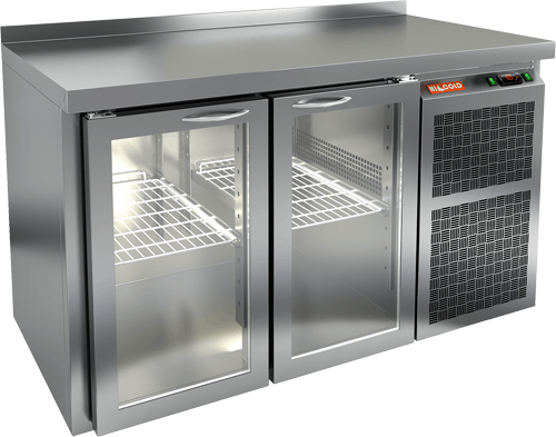 СТОЛ С ХОЛОДИЛЬНЫМ ШКАФОМ СО СТЕКЛ. ДВЕР. HICOLD GNG 11 BR2 HT (R290)