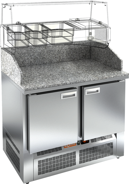 СТОЛ ДЛЯ ПИЦЦЫ HICOLD PZE3-11/GN КАМЕНЬ (R290)