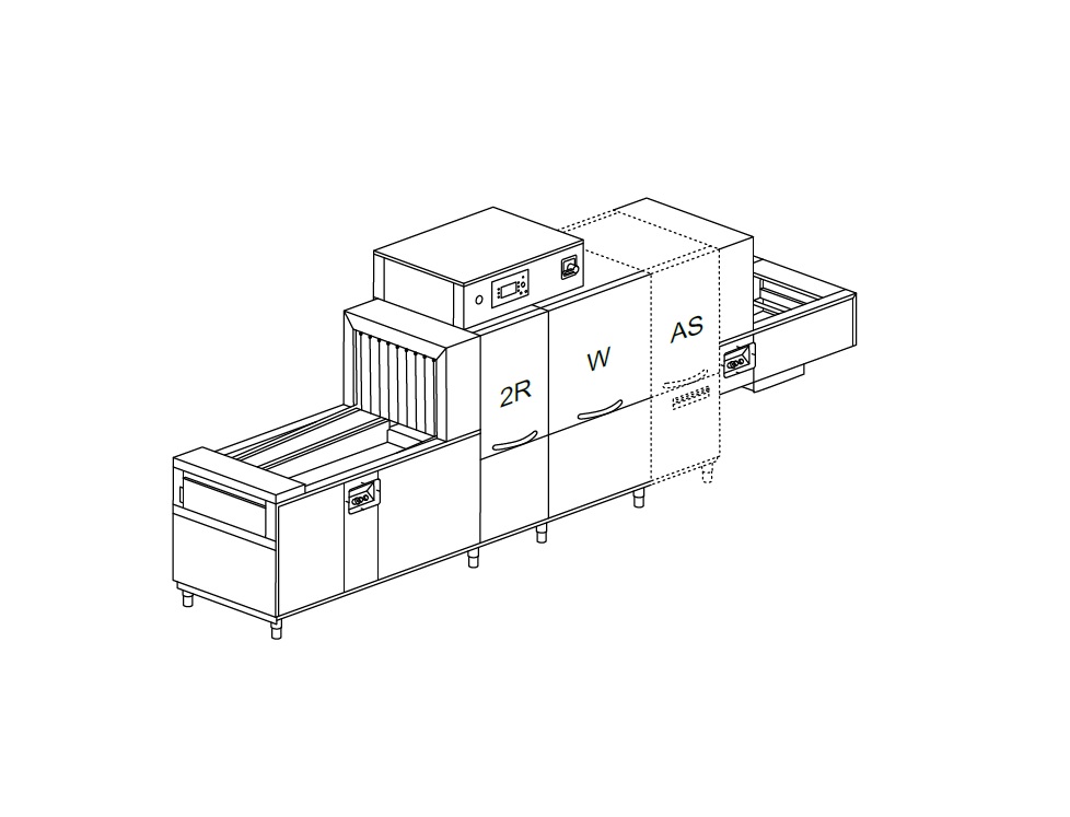 МАШИНА ПОСУДОМОЕЧНАЯ DIHR QX 246 SX+DRF70+XP/2 ЧАСТИ