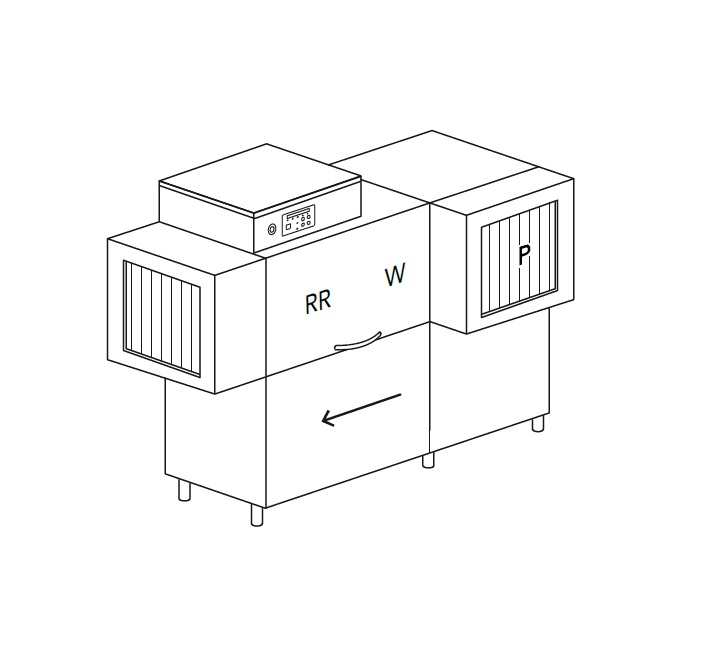 МАШИНА ПОСУДОМОЕЧНАЯ DIHR RX 184 E LC DX+DDE+HR10+DR99/ДЕЛЕНИЕ 2 ЧАСТИ
