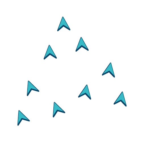 Boids illustrated as deformed triangles