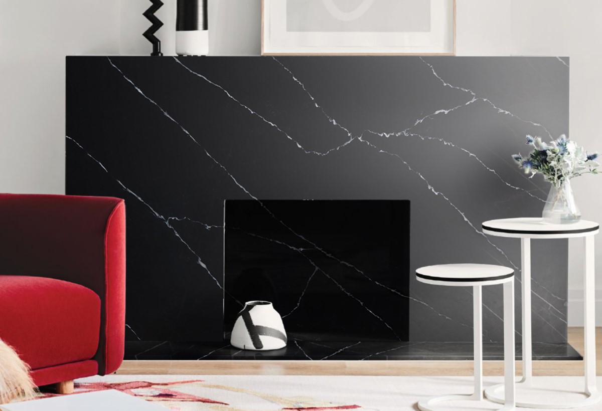 Кварцевый камень Negro Marquina
