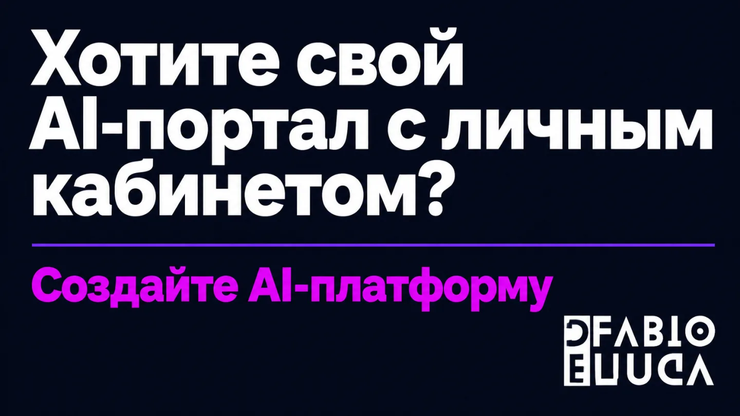 type=cta | about=создание собственной AI-платформы или SaaS-портала с несколькими форматами генерации по образцу AIOGO | hook=Хотите свой AI-портал с личным кабинетом? | target_url=https://fabiodeluca