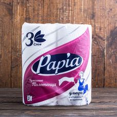 Трёхслойные бумажные полотенца «Papia», 2 рулона в упаковке