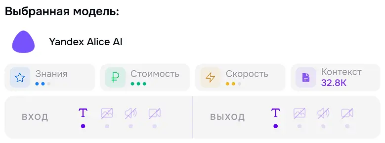параметры модели в смарт панели