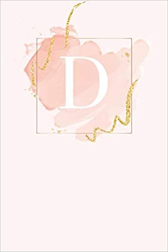 okumak D: 110 Sketchbook Pages (6 x 9) | Light Pink Monogram Sketch and Doodle Notebook with a Simple Modern Watercolor Emblem | Personalized Initial Letter | Monogramed Sketchbook