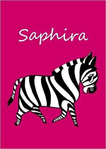 okumak Saphira: personalisiertes Malbuch / Notizbuch / Tagebuch - Zebra - A4 - blanko