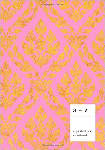 okumak A-Z Alphabetical Notebook: B5 Medium Ruled-Journal with Alphabet Index | Thai Decorative Art Cover Design | Pink
