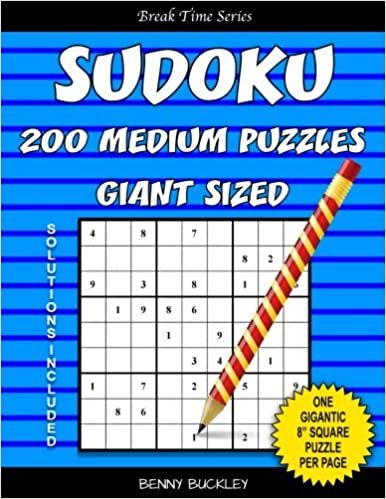 okumak Sudoku 200 Medium Puzzles Giant Sized. One Gigantic 8” Square Puzzle Per Page. Solutions Included: A Break Time Series Book: Volume 30
