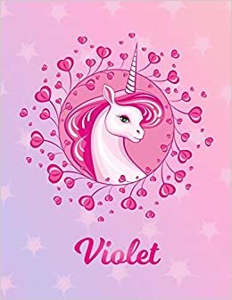 okumak Violet: Unicorn Sheet Music Note Manuscript Notebook Paper | Magical Horse Personalized Letter V Initial Custom First Name Cover | Musician Composer ... Notepad Notation Guide | Compose Write Songs