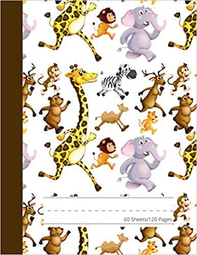 okumak Story Paper Journal K-2 &amp; 3: Running Wild: Primary Composition Notebook Half Ruled with Picture Space, Writing Practice for Homeschool Kids, Virtual and In Person, Fall Gift for Kids, 120 Pages