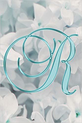 okumak R Journal: A Monogram R Initial Capital Letter Notebook For Writing And Notes: Great Personalized Gift For All First, Middle, Or Last Names (Teal Turquoise Gold Lilac Flower Floral Print)