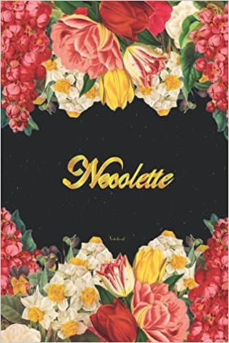 okumak Necolette Notebook: Lined Notebook / Journal with Personalized Name, &amp; Monogram initial N on the Back Cover, Floral Cover, Gift for Girls &amp; Women