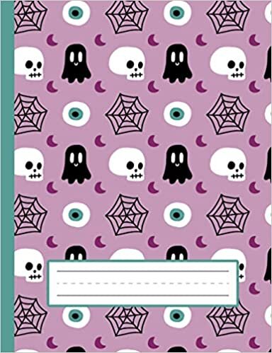 okumak Cute Ghost Skulls, Eyeballs - Halloween Primary Composition Notebook For Kindergarten To 2nd Grade (K-2) Kids: Standard Size, Dotted Midline, Blank Handwriting Practice Paper Notebook For Girls, Boys