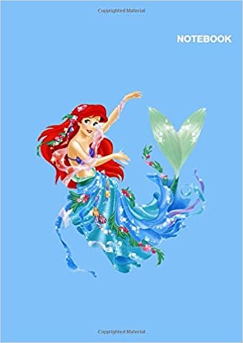okumak Mermaid theme notebooks: Classic Lined pages, 110 Pages, (8.27 x 11.69 inches) A4, Disney Princess Ariel Little Mermaid In The Sea Notebook Cover.