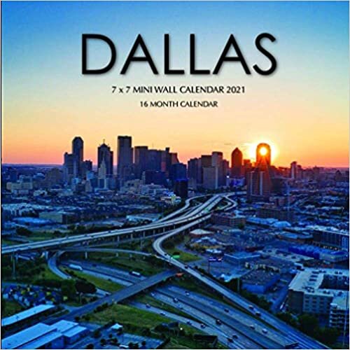 okumak Dallas 7 x 7 Mini Wall Calendar 2021: 16 Month Calendar