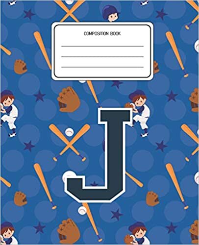 okumak Composition Book J: Baseball Pattern Composition Book Letter J Personalized Lined Wide Rule Notebook for Boys Kids Back to School Preschool Kindergarten and Elementary Grades K-2