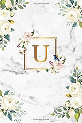 okumak U: Cute Initial Monogram Letter Z College Ruled Notebook. Nifty Personalized Name Journal &amp; Diary with Medium Lined Pages for Girls and Women - Cute White Marble &amp; Gold Roses Floral Print