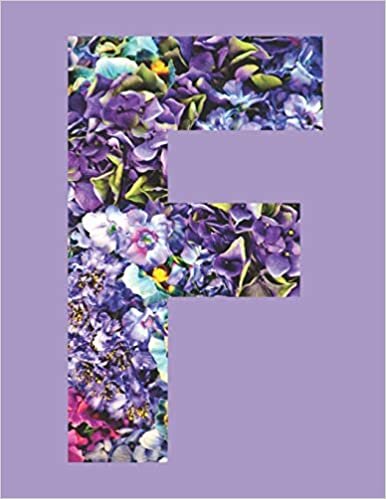 okumak Purple Flowers Letter &#39;F&#39; Monogram Initial Lined Journal (Purple Flower Monograms)
