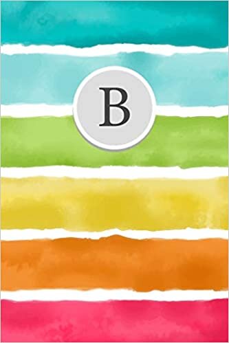 okumak B: 110 Sketchbook Pages (6 x 9) | Bright Rainbow Watercolor Monogram Sketch Notebook | Personalized Initial Letter Journal | Monogramed Sketchbook