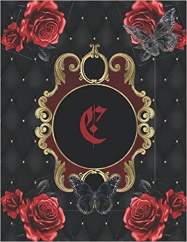 okumak Vintage Goth Monogram Initial Letter C Notebook: 8.5 x 11 - 160 pages Black and Red Vampire Composition Journal or Diary for Home, School, Work College. Great for Planning, Organizing, and Ideas