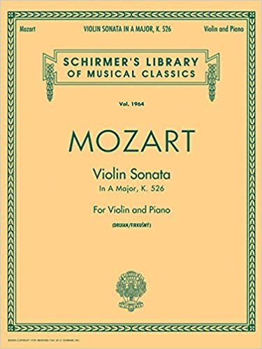 okumak Sonata in A, K.526: Schirmer Library of Classics Volume 1964 Violin and Piano