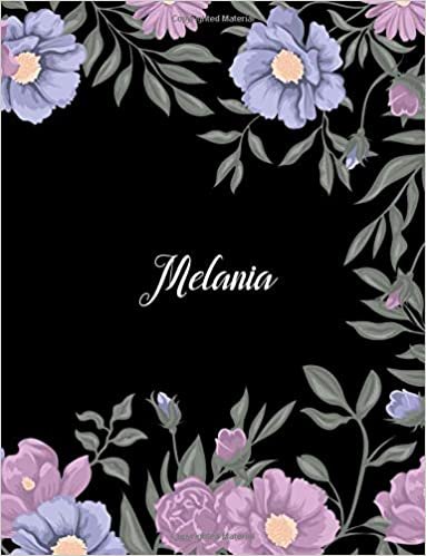 okumak Melania: 110 Ruled Pages 55 Sheets 8.5x11 Inches Climber Flower on Background Design for Note / Journal / Composition with Lettering Name,Melania