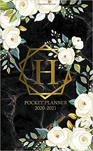 okumak Pocket Planner 2020-2021: Marble &amp; Gold Initial Monogram Letter H Two-Year Monthly Spread Pocket Agenda &amp; Organizer - Phone Book, Password Log &amp; Notes ... Floral 2 Year (24 Months) Personal Calendar