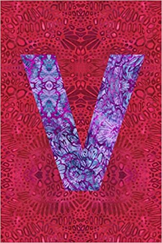 okumak V: 6x9 lined journal : colorful batik pattern : initial V