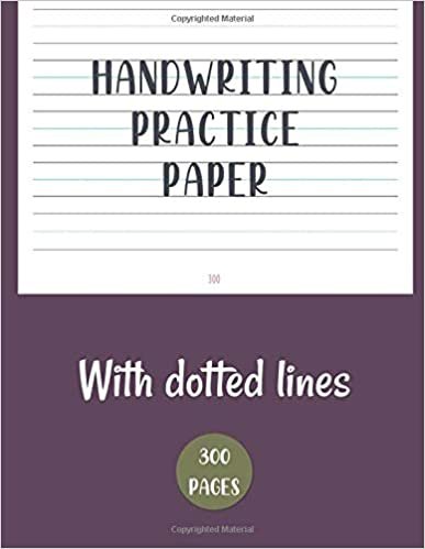 okumak Handwriting Practice Paper: Large Purple Primary Composition Notebook with Dotted Lines for Pupils and Students: Writing Book: Alphabet Cursive ... for Adults Learning How to Write Letters