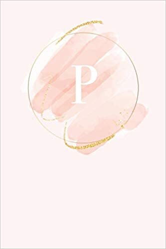 okumak P: 110 College-Ruled Pages (6 x 9) | Light Pink Monogram Journal and Notebook with a Simple Floral Emblem | Personalized Initial Letter Journal | Monogramed Composition Notebook