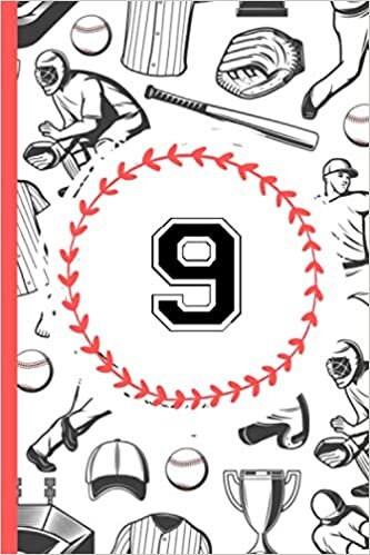 okumak 9 Notebook Journal: Baseball Journal for Boys Monogram Jersey Number 9 Nine ,Wide Ruled Composition Baseball Notebook,110 Pages, 6x9 Inch , Baseball Jersey 9 Nine