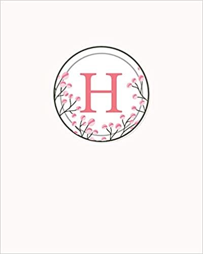 okumak H: 110 Dot-Grid Pages | Monogram Journal and Notebook with a Classic Light Pink Background of Vintage Floral Watercolor Design | Personalized Initial Letter Journal | Monogramed Composition Notebook