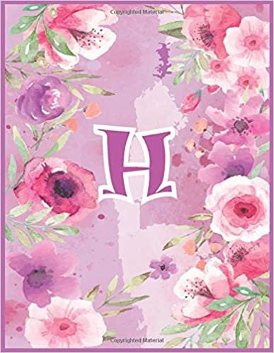okumak H: Monogram Initial H Notebook for Women and Girls, Pink Floral 8.5 x 11 110 Cream Pages: This is the perfect journal Notebook for Girls, Women, Kids ... Gift , with Matte softcover &amp; Paper high qual
