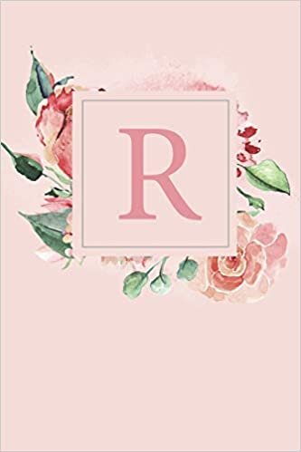 okumak R: Pretty Pink Roses and Peonies Monogram Sketchbook | 110 Sketchbook Pages (6 x 9) | Floral Watercolor Monogram Sketch Notebook | Personalized Initial Letter Journal | Monogramed Sketchbook