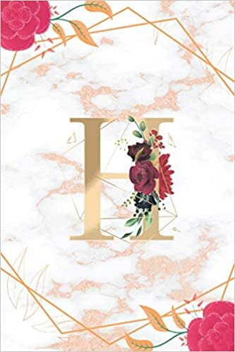 okumak H: Initial Monogram Notebook Letter H for Flower lovers, Work, School, Writing Pad, Journal or Diary, Monogrammed Gifts for any Occasion, (Lined Notebook 6x9, 110 Pages )