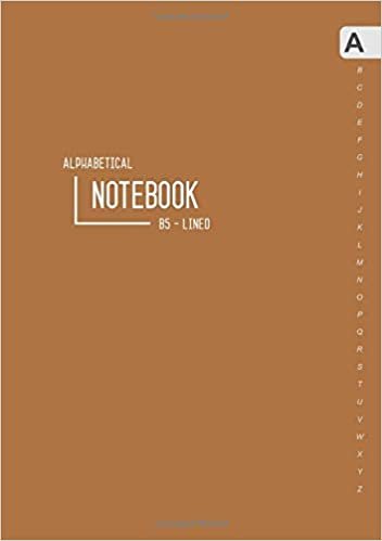 okumak Alphabetical Notebook B5: Medium Lined-Journal Organizer with A-Z Tabs Printed | Smart Brown Design