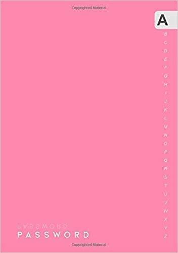okumak Password: A5 Medium Password Notebook Organizer with A-Z Alphabetical Tabs Printed | Classic Essential Backward Design Pink