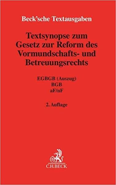 okumak Synopse zum Vormundschafts- und Betreuungsrecht 2023 (Beck&#39;sche Textausgaben)