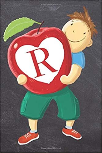 okumak R: Monogram Initial R Teachers Apple And Smiling Student | 6 x 9 Blank Lined Journal