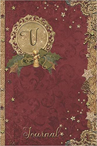 okumak V Journal: Vintage Christmas Initial V Monogram Notebook : Journal Style Blank Lined Cream Paper Decorated Interior