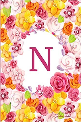 okumak N Journal: Beautiful Flower Bouquet, Monogram Initial Letter N Lined Diary Notebook