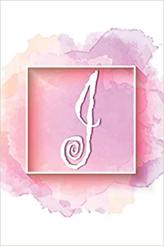 okumak J: Personalized Monogrammed Initial J Writing Journal, Notebook or Diary for Girls or Women. Watercolor background &amp; Cream Alphabet Letter. 6&quot;x9&quot; 110 Blank Lines Pages With Space For Date.