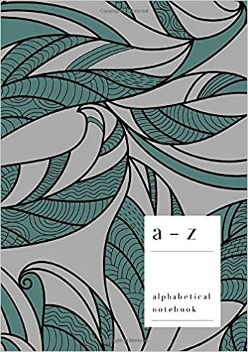 okumak A-Z Alphabetical Notebook: A5 Medium Ruled-Journal with Alphabet Index | Ornamental Abstract Floral Cover Design | Gray