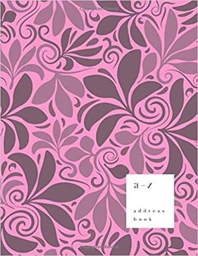 okumak A-Z Address Book: 8.5 x 11 Large Notebook for Contact and Birthday | Journal with Alphabet Index | Abstract Floral Background Design | Pink
