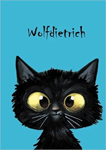 okumak Wolfdietrich: Personalisiertes Notizbuch, DIN A5, 80 blanko Seiten mit kleiner Katze auf jeder rechten unteren Seite. Durch Vornamen auf dem Cover, ... Coverfinish. Über 2500 Namen bereits verf