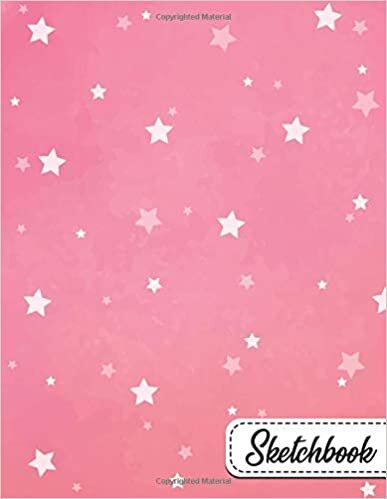 okumak Sketchbook: Nifty Blank Sketchbook with Crisp White Pages for Drawing, Sketching, Doodling and More. Cute Extra Large XL Notebook For Girls, s and Women - Baby Pink Stars Print For Girls