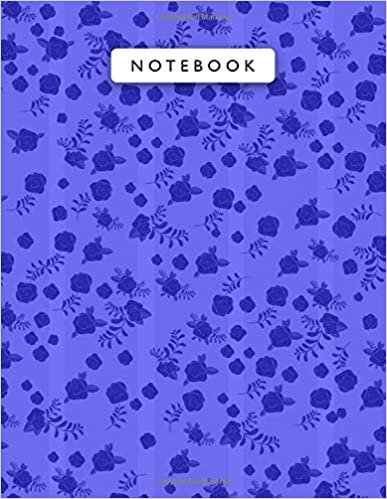 okumak Notebook Blue Color Mini Vintage Rose Flowers Lines Patterns Cover Lined Journal: A4, College, Journal, Monthly, Wedding, 8.5 x 11 inch, 21.59 x 27.94 cm, Planning, 110 Pages, Work List