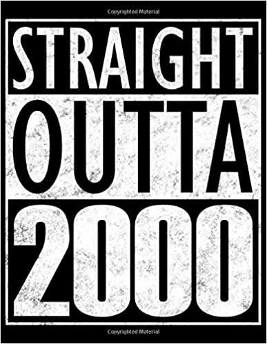 okumak Straight Outta 2000: Mixed Notebook - Large 8,5 x 11&quot; - 100 Pages - Funny Birthday Card Alternative - Black Cover
