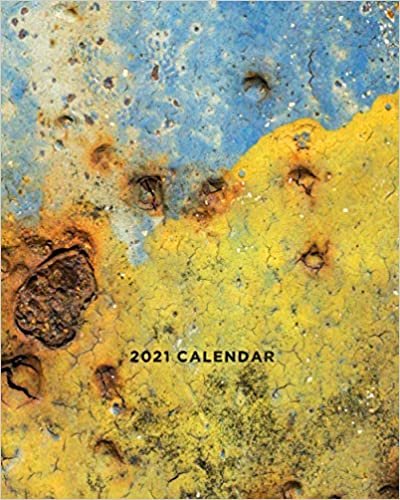 2021 CALENDAR: rust texture 8x10 unique calendar planner notebook : year views + month views + lined paper!